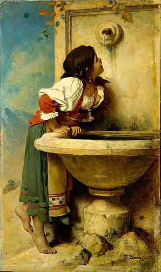 Leon Joseph Florentin Bonnat Roman Girl at a Fountain Germany oil painting art